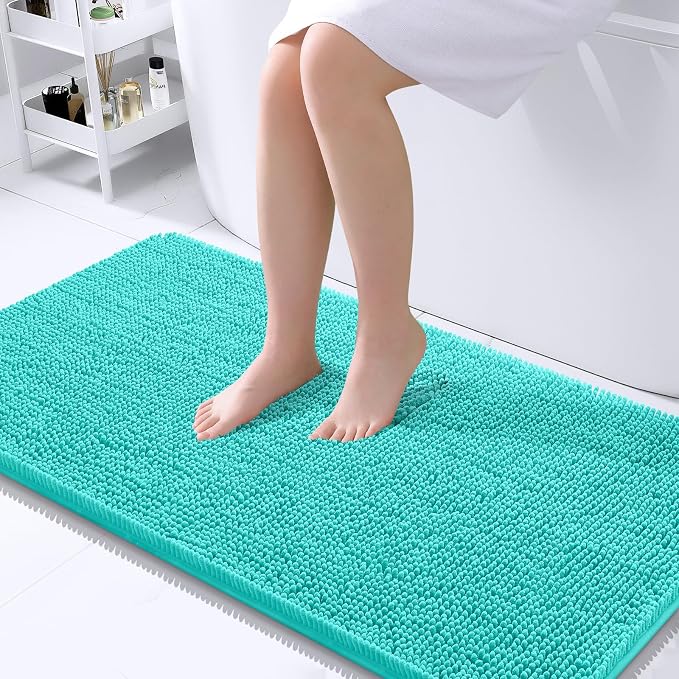 OLANLY Large Bathroom Rugs 40x24, Extra Soft Absorbent Chenille Bath Rugs