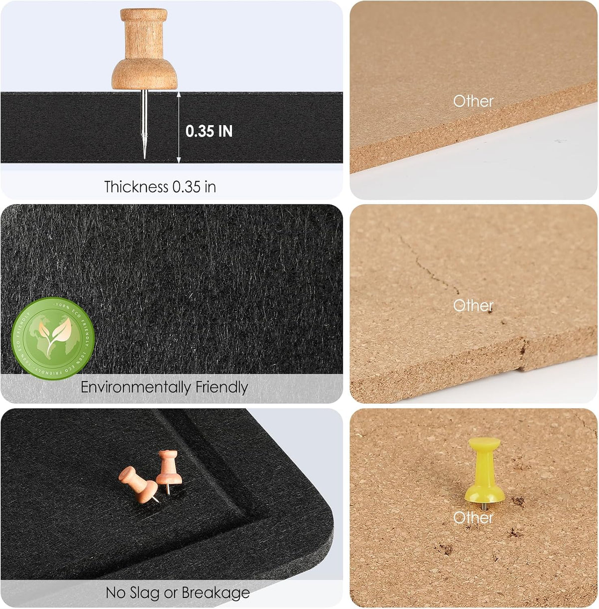 MaxGear Extra Large Bulletin Board 72" x 48", Foldable Felt Board Vision Board Supplies, Cork Board for Office, Home, School, Small Pin Boards for Walls Decorative Display Board Black