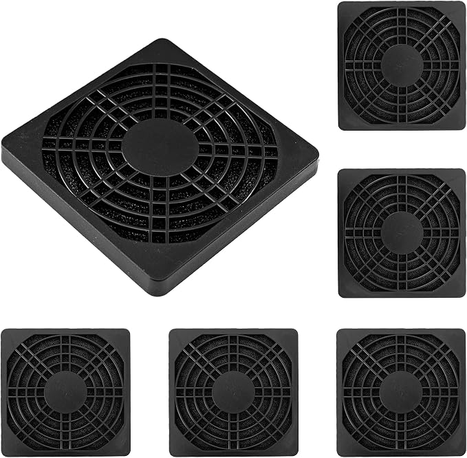 6Pcs 80mm Cooling Fan Filter, Plastic Dustproof Mesh Cover