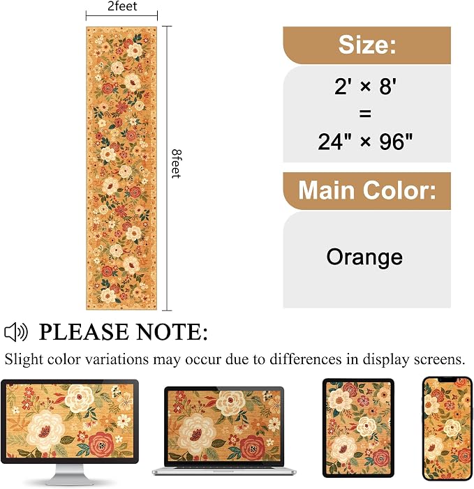 DUKINO 2x8 Runner Rug for Hallway, Washable Kitchen Runner Rug