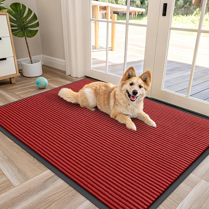 OLANLY Front Door Mat Indoor Outdoor Entrance, Waterproof Heavy Duty Doormat
