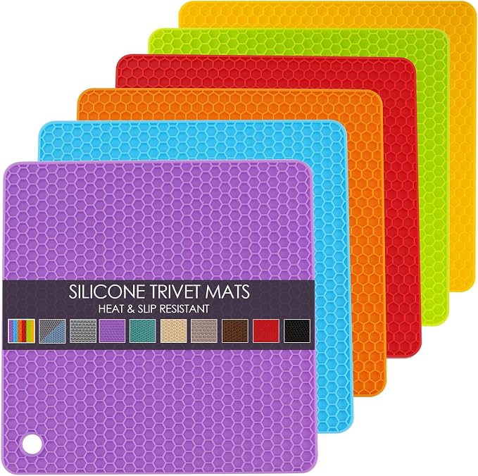 6 Pack Silicone Trivet Mat, Silicone Trivets