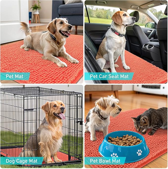 OLANLY Dog Door Mat for Muddy Paws 24x16, Absorbs Moisture and Dirt, Absorbent