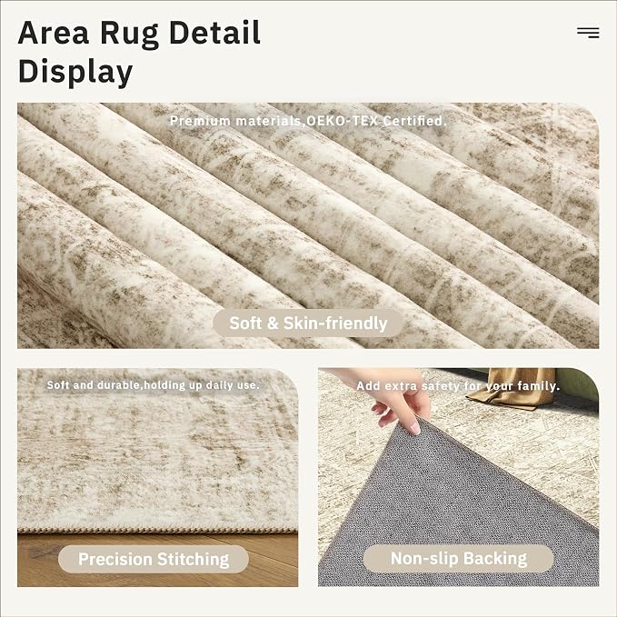 Soalmost Washable Area Rug 8x10, Large Soft Rugs