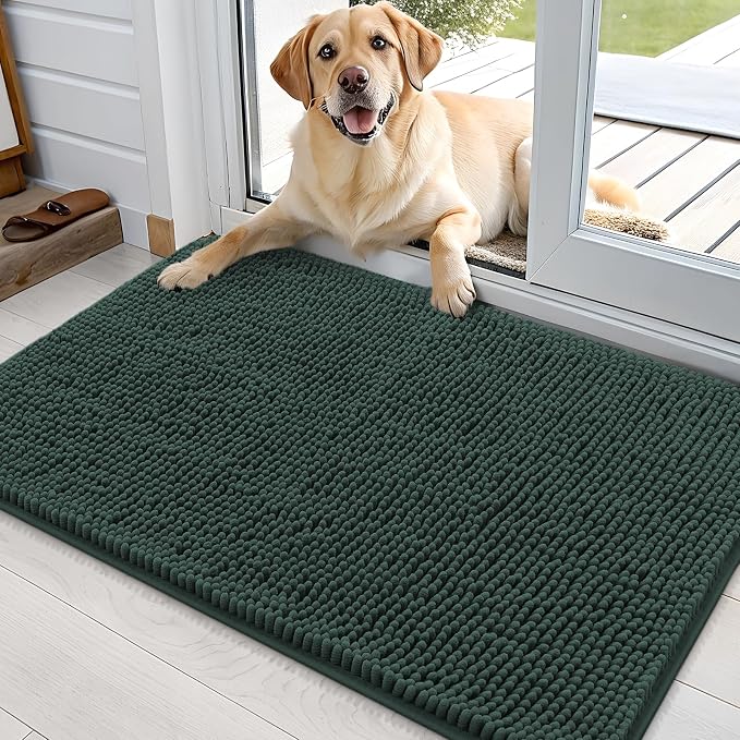 OLANLY Dog Door Mat for Muddy Paws 36x24, Absorbs Moisture and Dirt, Absorbent