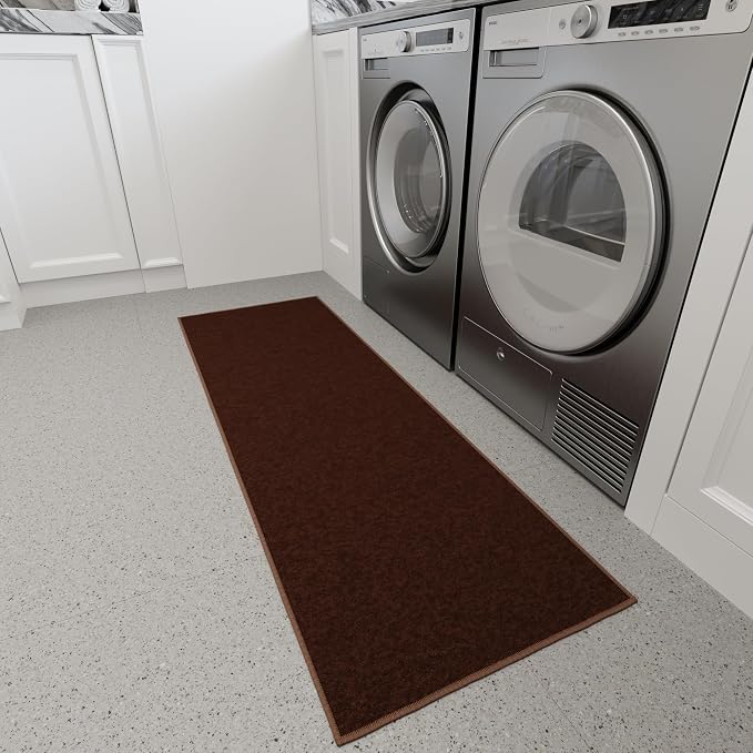 Ottomanson Hallway Runner Rug 1'10" x 6' Non Slip Solid Area Rugs Easy to Clean