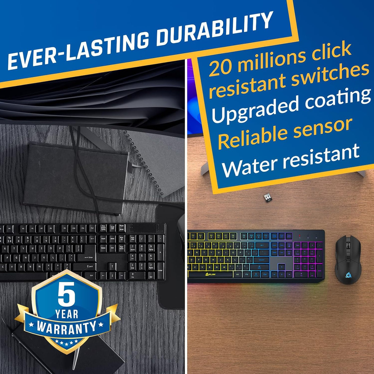 Chroma Wireless Gaming Keyboard and Mouse Bundle, US Layout, Backlit RGB