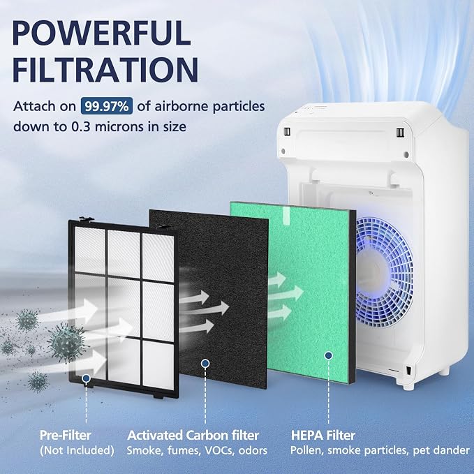 2 Pack C545 HEPA Pollen Replacement Filter S Compatible