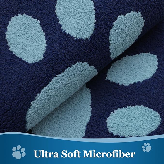 Buganda Dog Door Mat for Muddy Paws, Absorbent Dirt Trapper Washable Indoor Doormats, Non Slip Low-Profile Mud Mat for Dogs, Front Entrance Doormat for Inside Floor (48x30 Inches, Dark Blue)