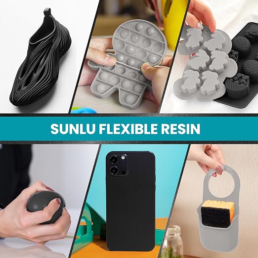 SUNLU Flexible 3D Printer Resin 2KG, 66A 3D Printing Resin