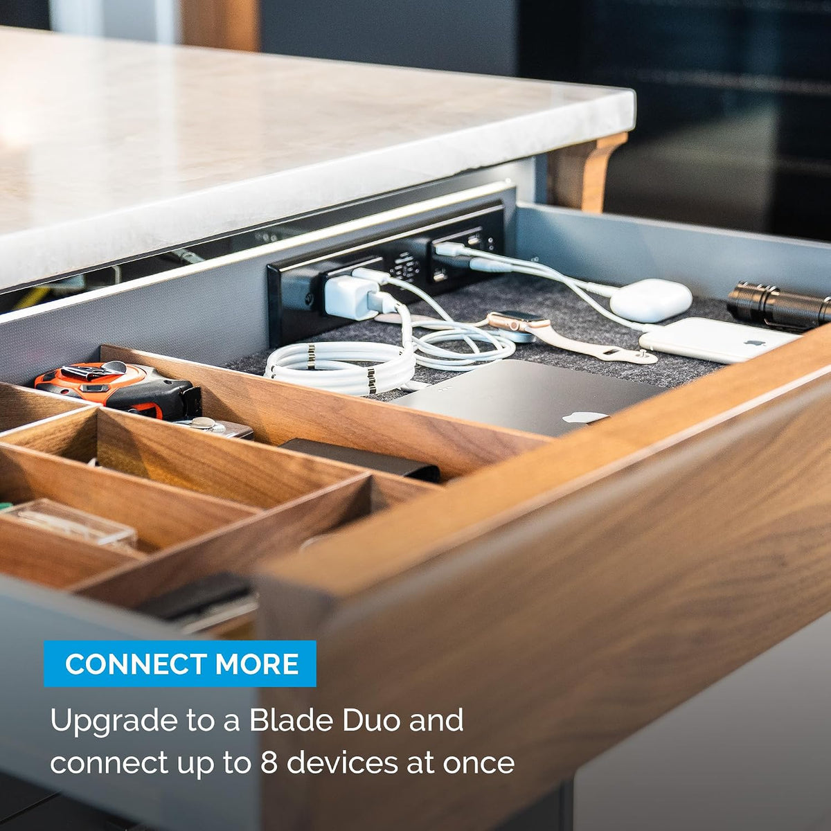 Docking Drawer Blade in-Drawer Outlet, 2 USB-C, 2 AC, White