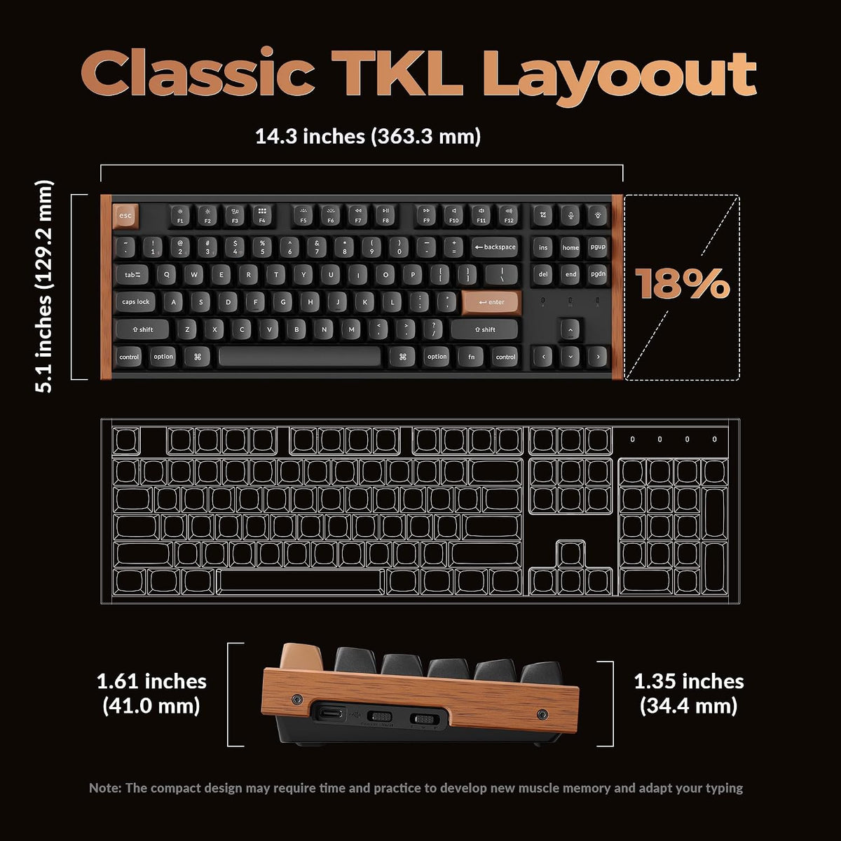 Keychron K8 HE TKL Wireless Custom Mechanical Keyboard, Hall Effect 80%
