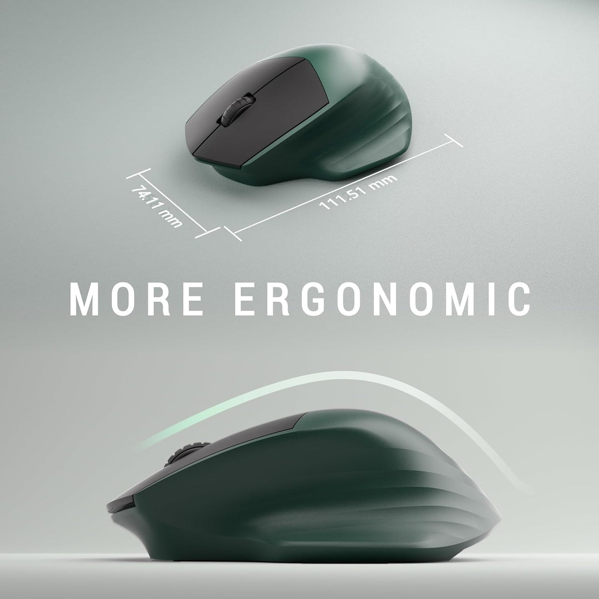 MPTOG Ergonomic Wireless Keyboard and Mouse Combo, Dark-Green Black