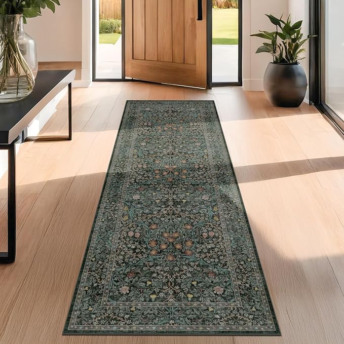 Non Slip 2x6 Kitchen Runner Rug Washable, Rubber Backed Bathroom Runner