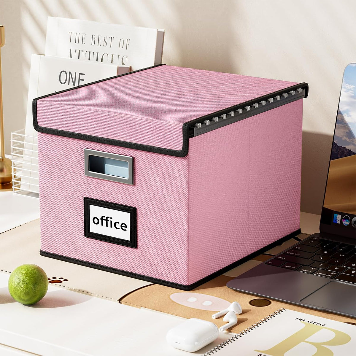 File Organizer Box with Lids, Collapsible File Folder Organizer