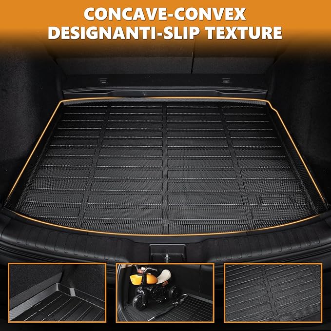 AIPOIL® Floor Mats & Cargo Liner Set for 2009-2015 Honda Pilot All Weather Protection TPE Anti-Slip Automotive Full Set Custom Car Mats Accessories - Black