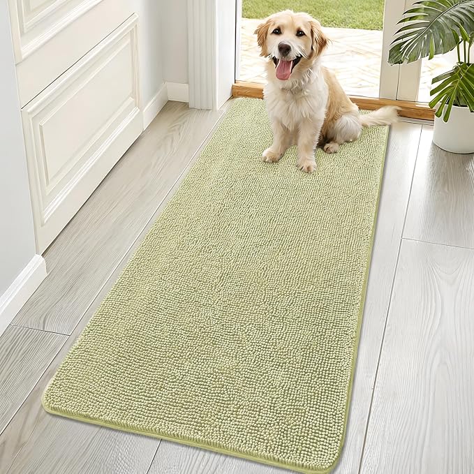 OLANLY Dog Door Mat for Muddy Paws 70x32, Absorbs Moisture and Dirt, Absorbent