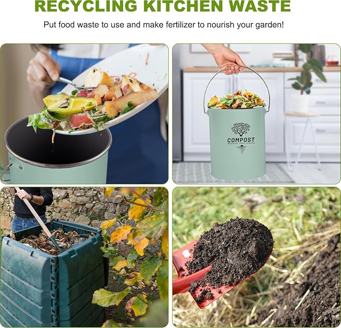 Kitchen Countertop Compost Bin, Odor Resistant Indoor Compost Bin