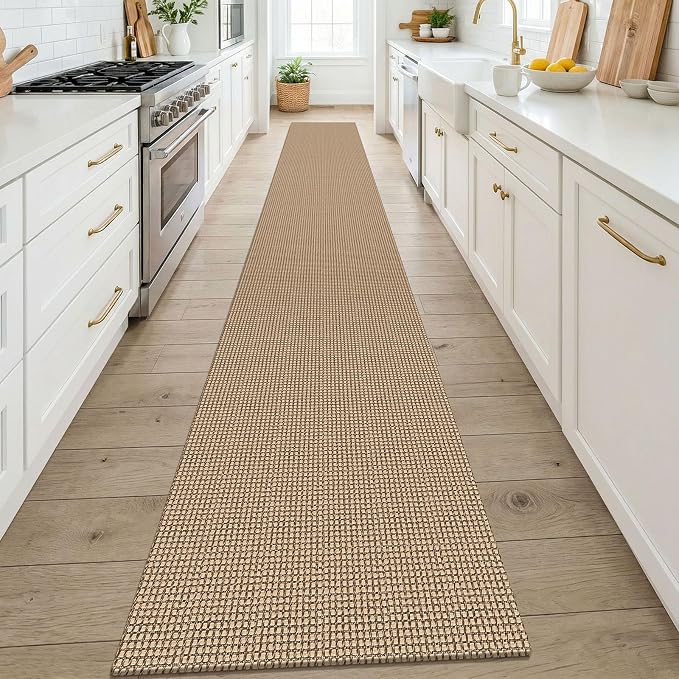KOZYFLY Boho 2x14 Runners Rugs for Hallway, Long Washable Runner Rug, Woven Non