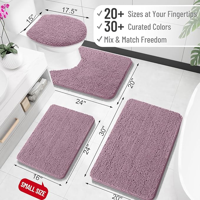 OLANLY Large Bathroom Rugs 47x32, Extra Soft Absorbent Chenille Bath Rugs