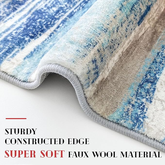 Lansny Small Abstract Area Rug, Entryway Rug Washable Door Mat Indoor Entrance
