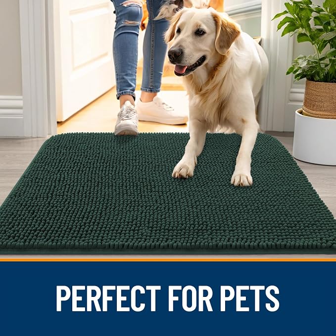 OLANLY Dog Door Mat for Muddy Paws 36x24, Absorbs Moisture and Dirt, Absorbent