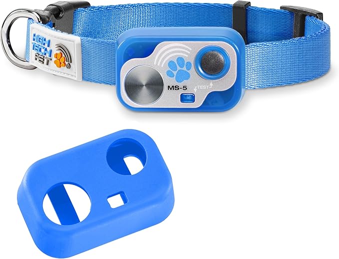 MS-5 Automatic Pet Door Collar, Genuine High Tech Pet Brand Dog Collar for Power Pet Doors - Deluxe Strap (Blue, Medium) - DC-BLUE-MS5-M