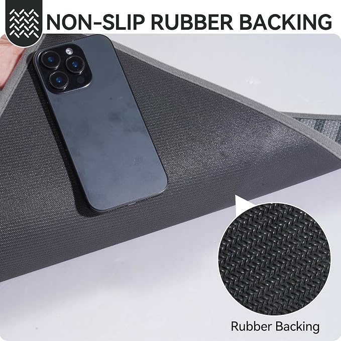 Front Door Mat 17''x30'', Absorbent Dirt Resist Washable Non Slip Low-Profile