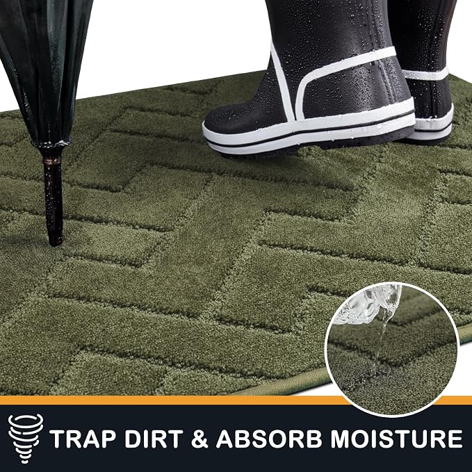 PURRUGS Dirt Trapping Door Mat 24" x 35.5", Non-Slip Machine Washable Entry Rug