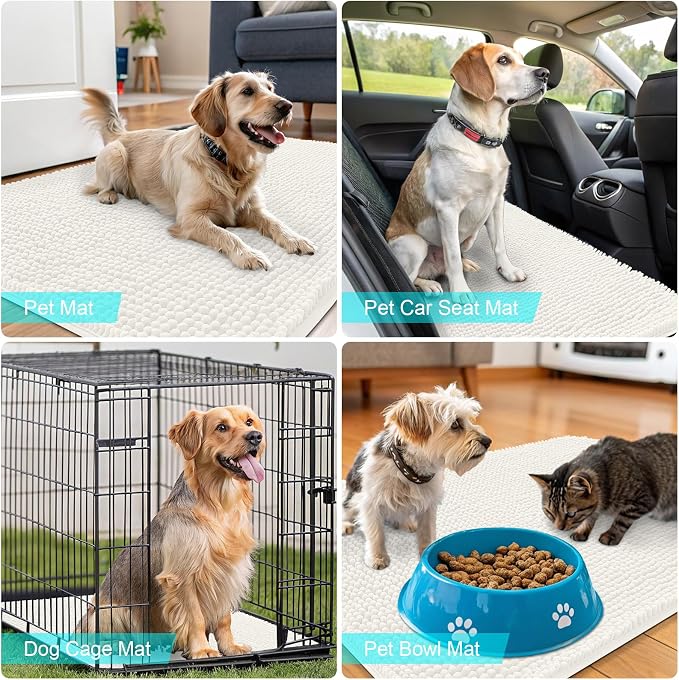 OLANLY Dog Door Mat for Muddy Paws 59x24, Absorbs Moisture and Dirt, Absorbent