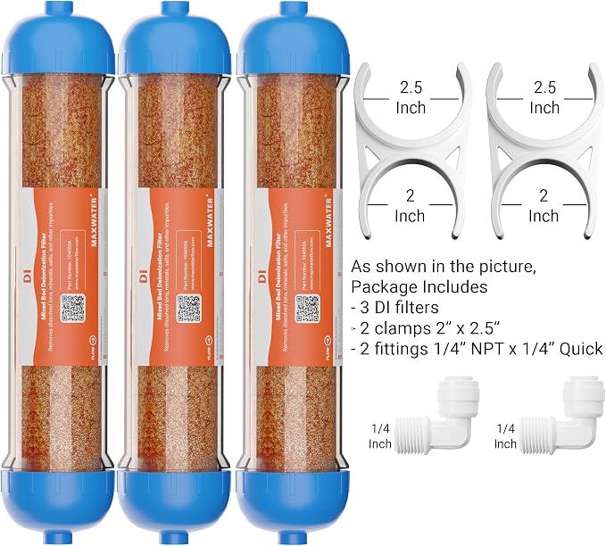 Mixed Bed Ion Exchange Aquarium Filter Resin 0 PPM RO DI Refillable Housing