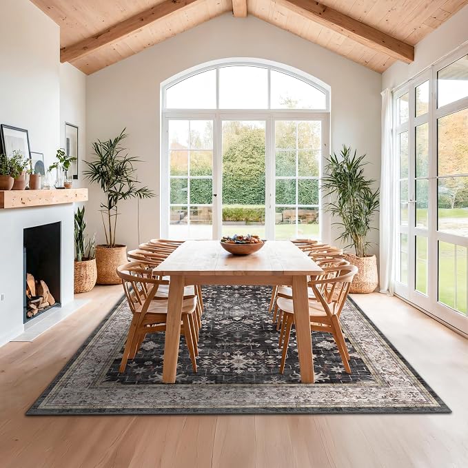 Boho Dining Room Rugs for Under Table