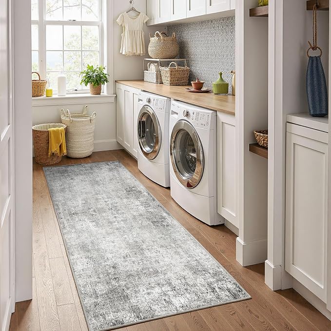 RELEANY Washable Area Rugs 2'x8' Non-Slip Modern Abstract Soft