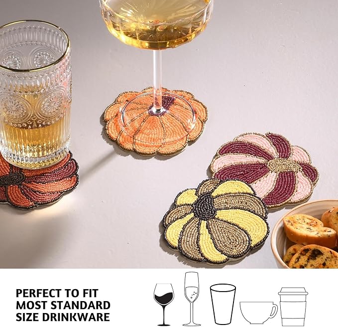 Folkulture Cute Fall Coasters Set of 4