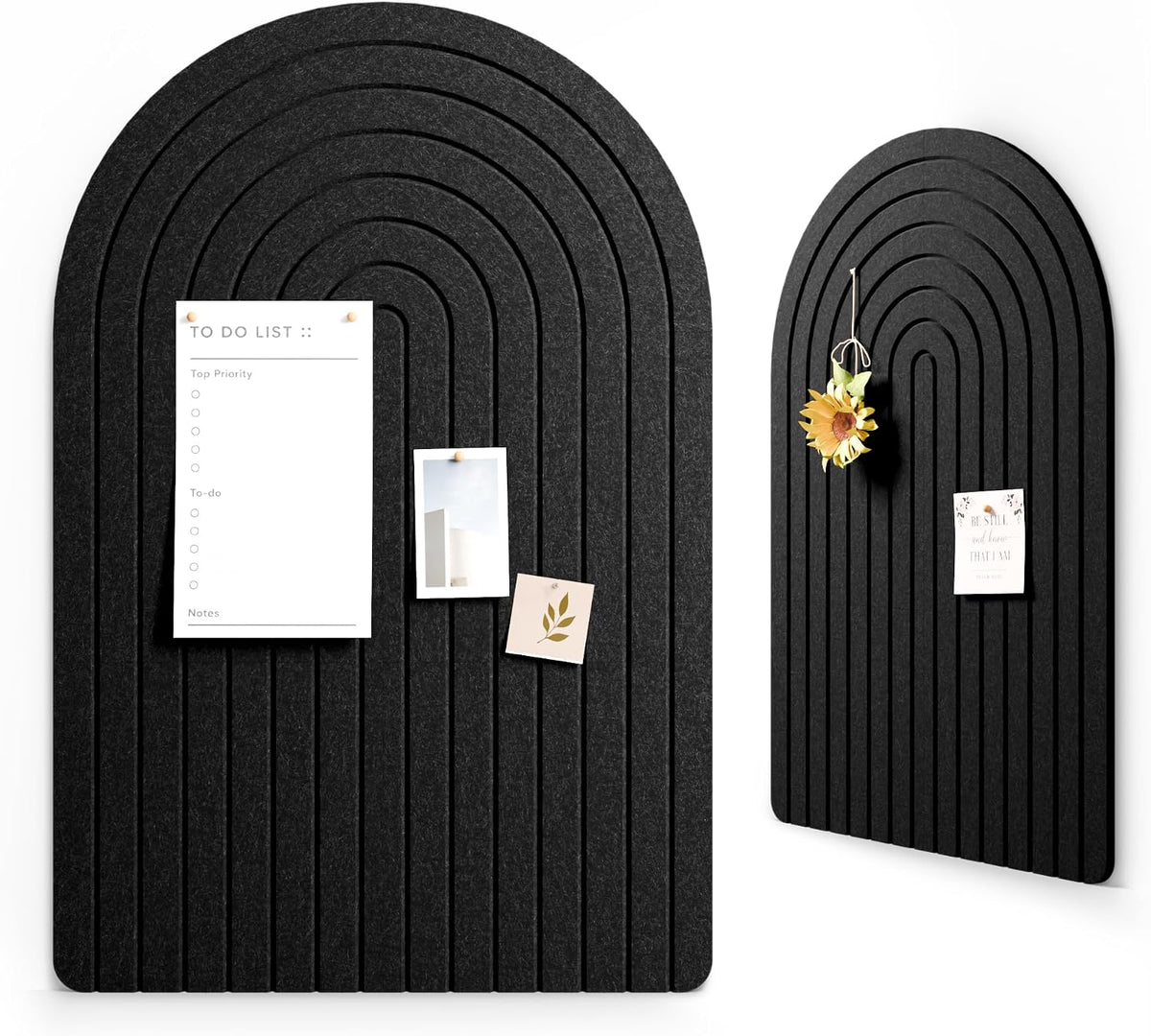 Large Arched Felt Bulletin Board 35.4''×23.6'', Black