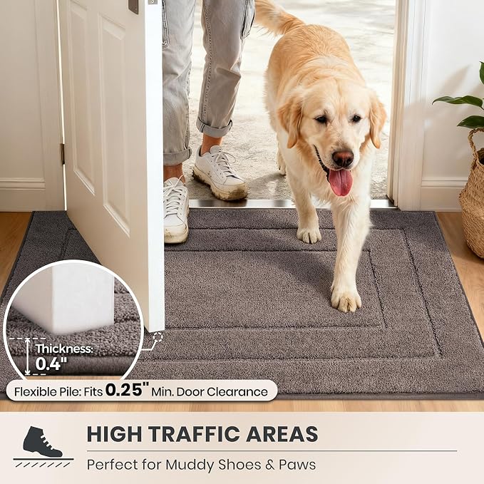PURRUGS Dirt Trapping Door Mat 20" x 31.5", Non-Slip/Skid Machine Washable