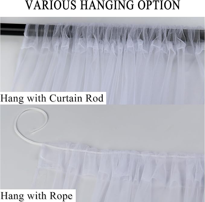 Patio Screen Mesh Outdoor Curtains Waterproof Sheer Lightweight Bug Netting
