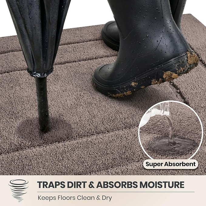 PURRUGS Dirt Trapping Door Mat 20" x 31.5", Non-Slip/Skid Machine Washable