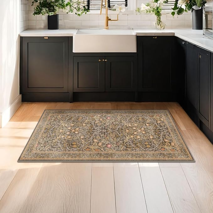 Brown Washable 2x4 Entry Rug
