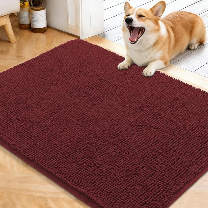 OLANLY Dog Door Mat for Muddy Paws 40x32, Absorbs Moisture and Dirt, Absorbent