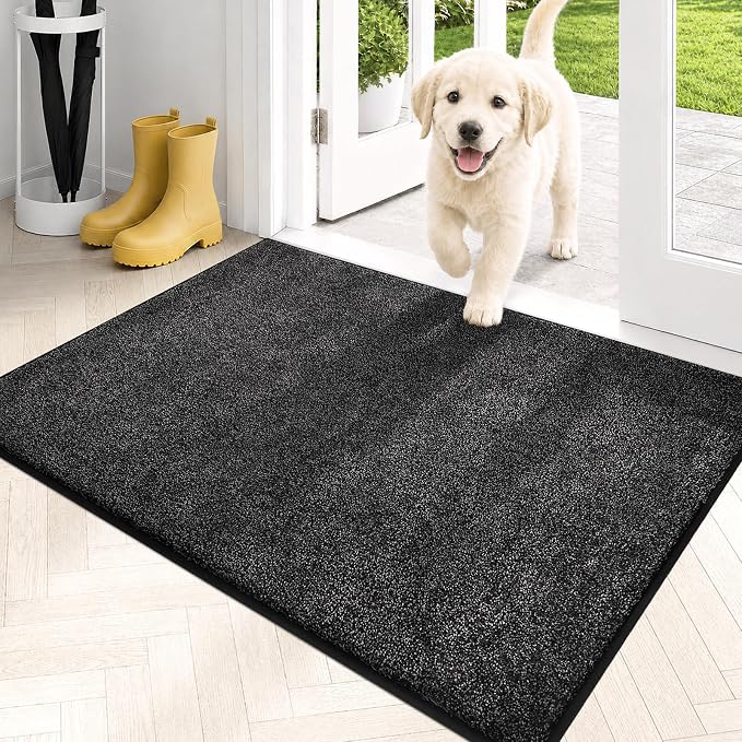 PURRUGS Dirt Trapping Door Mat 24" x 35.5", Non-Slip Machine Washable Entryway