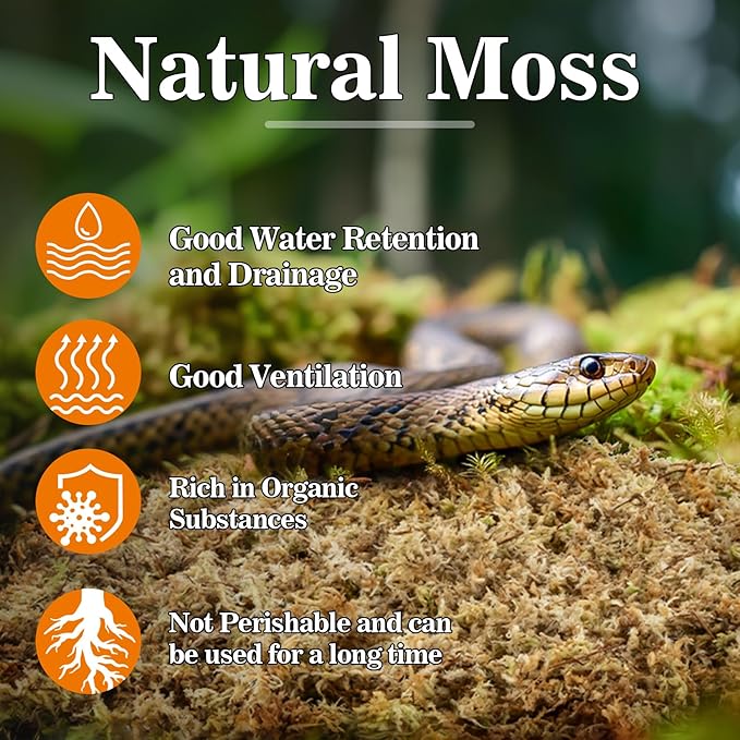 Sukh Sphagnum Moss for Reptiles - 3.5 OZ Reptile Peat Moss for Terrarium Bedding Reptiles Substrate for Reptile Tank, Snake, Leopard Gecko, Ball Python, Crested Gecko, Turtle, Frog, Hamster