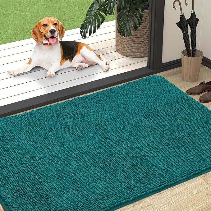 OLANLY Dog Door Mat for Muddy Paws 47x32, Absorbs Moisture and Dirt, Absorbent