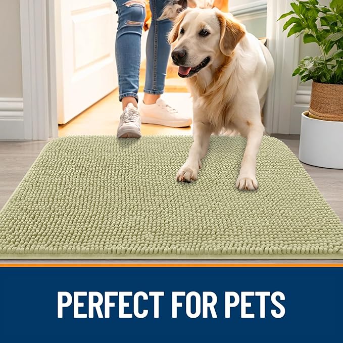 OLANLY Dog Door Mat for Muddy Paws 54x24, Absorbs Moisture and Dirt, Absorbent