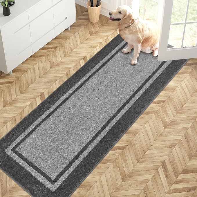 PURRUGS Dirt Trapping Door Mat 24" x 70", Non-Slip Machine Washable Entryway Rug