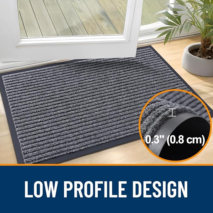 OLANLY Front Door Mat Indoor Outdoor Entrance, Waterproof Heavy Duty Doormat