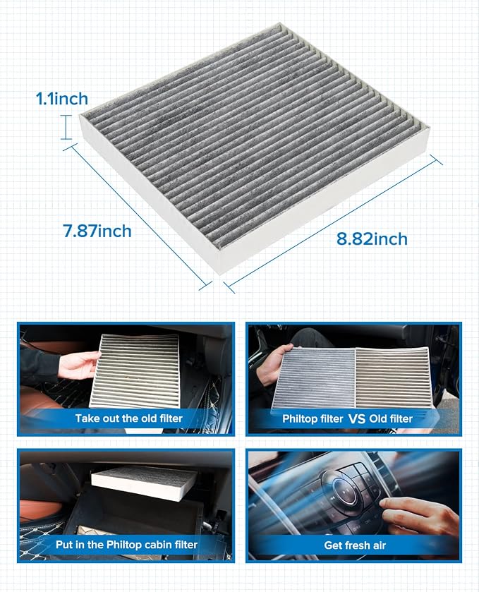 PHILTOP ACF047 Premium Cabin Air Filter, Replacement