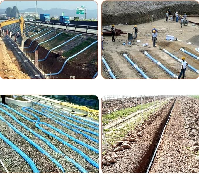 5cm/2in Diameter French Drain Pipe Perforated Drainage Pipes, Soft Infiltration