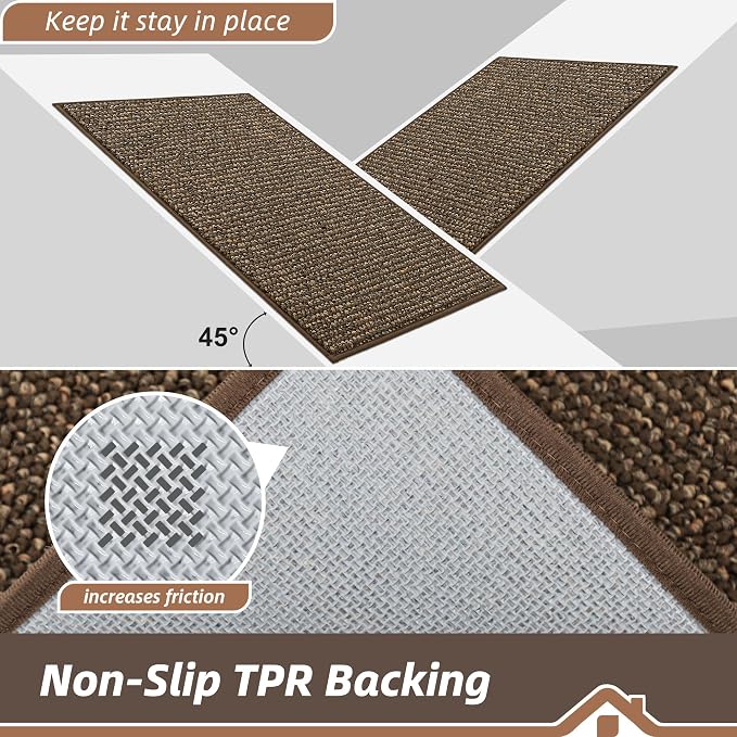 BEQHAUSE Dirt Trapper Door Mat 24" x 60", Non-Slip Washable Doormats Entrance