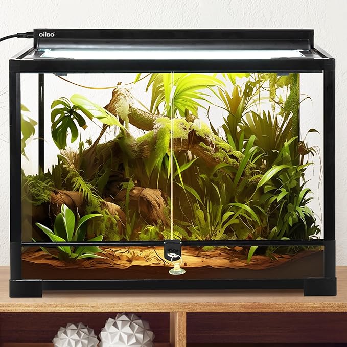Oiibo UVB Reptile Light Fixture, 24W T5 HO UVB Lighting Combo Kit High Output Reptile Light Fixture with 10.0 UVB Light Bulb